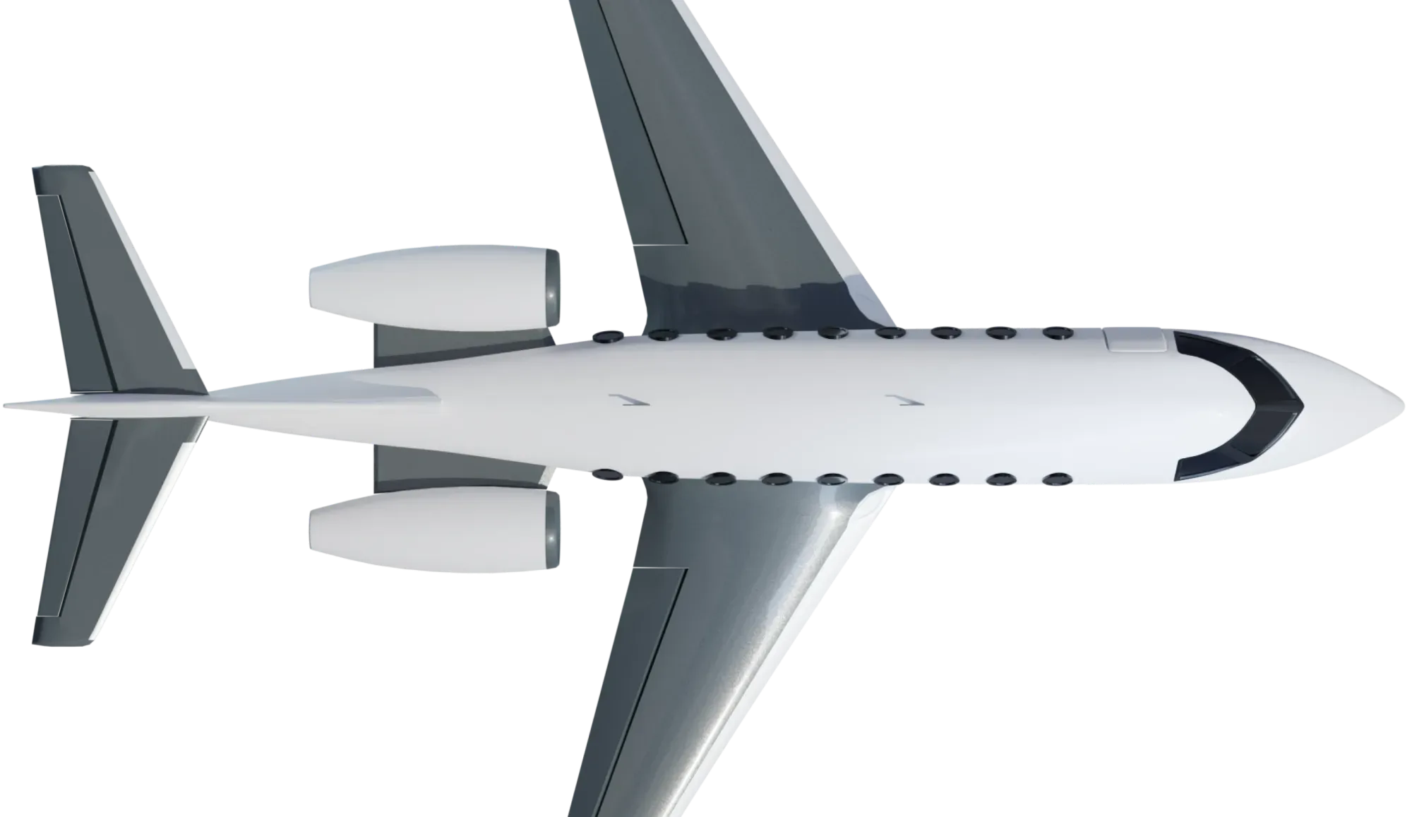 Top view of a private jet