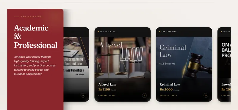 LawConsult academic and professional coaching tracks with monthly prices